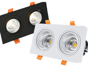 SQUARE DOUBLE RECESSED DOWNLIGHT COB LED - 2x3W 2x7W 2x10W 2x15W